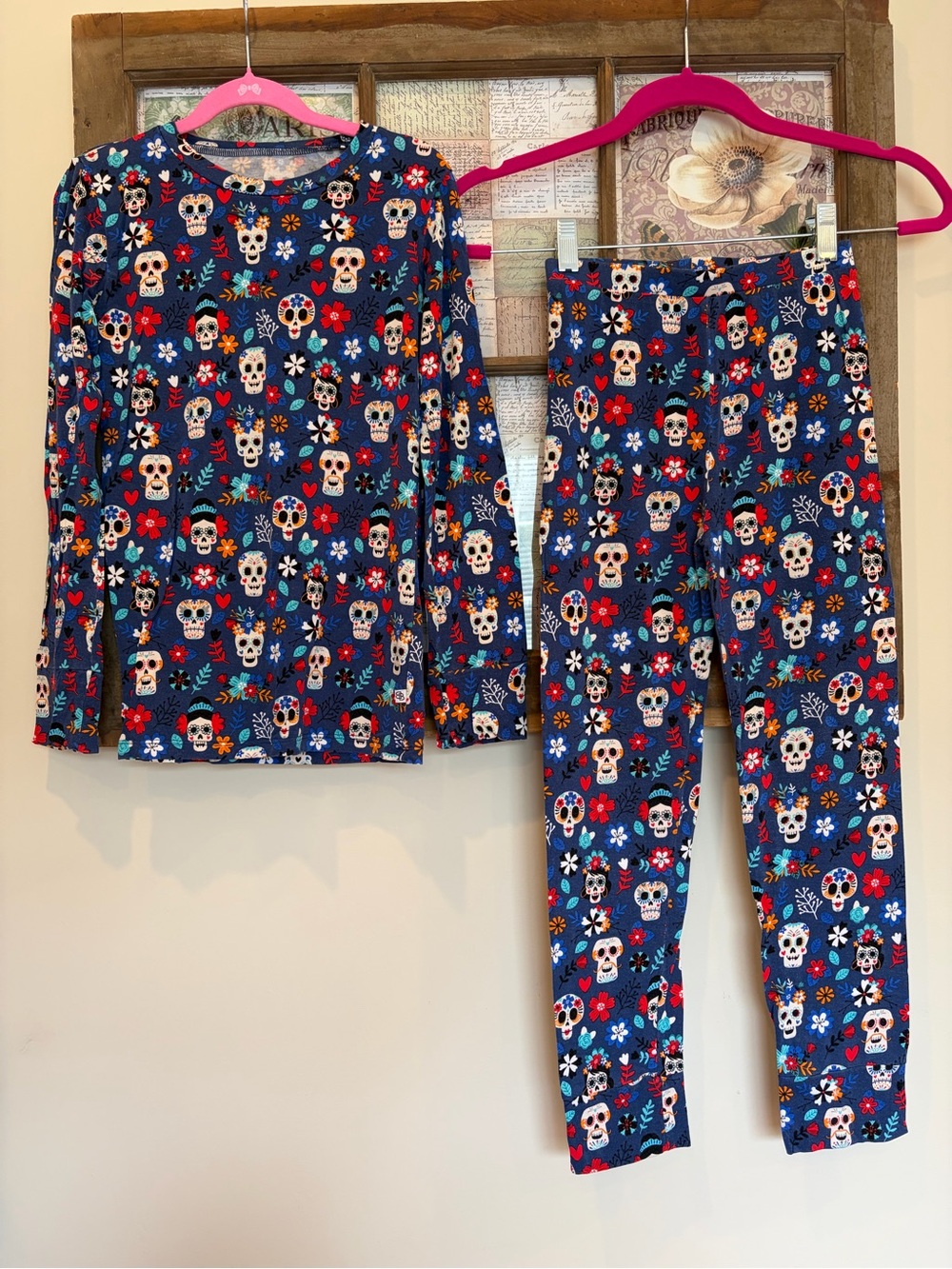 Little Bum Bums Navy Blue Sugar Skull Pajama Set 💀🌼